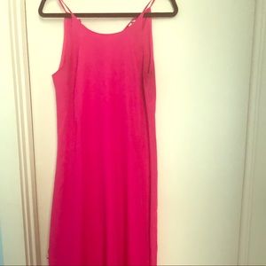 Fuschia high-low shift dress